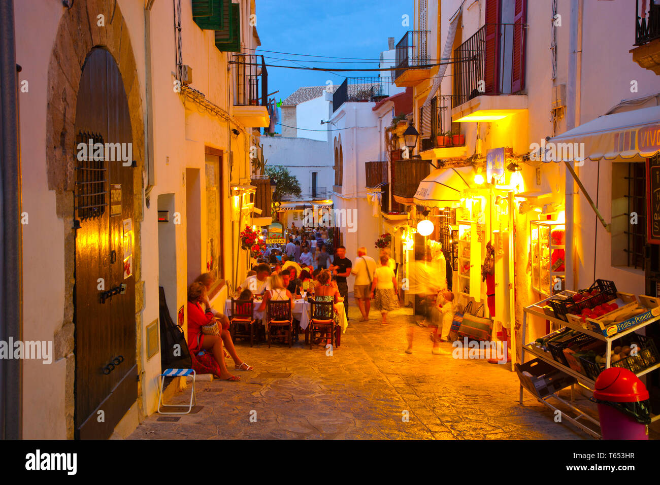 Restaurant. Dalt Vila. Eivissa. Ibiza city. Ibiza.Balearic Islands. Spain. Stock Photo