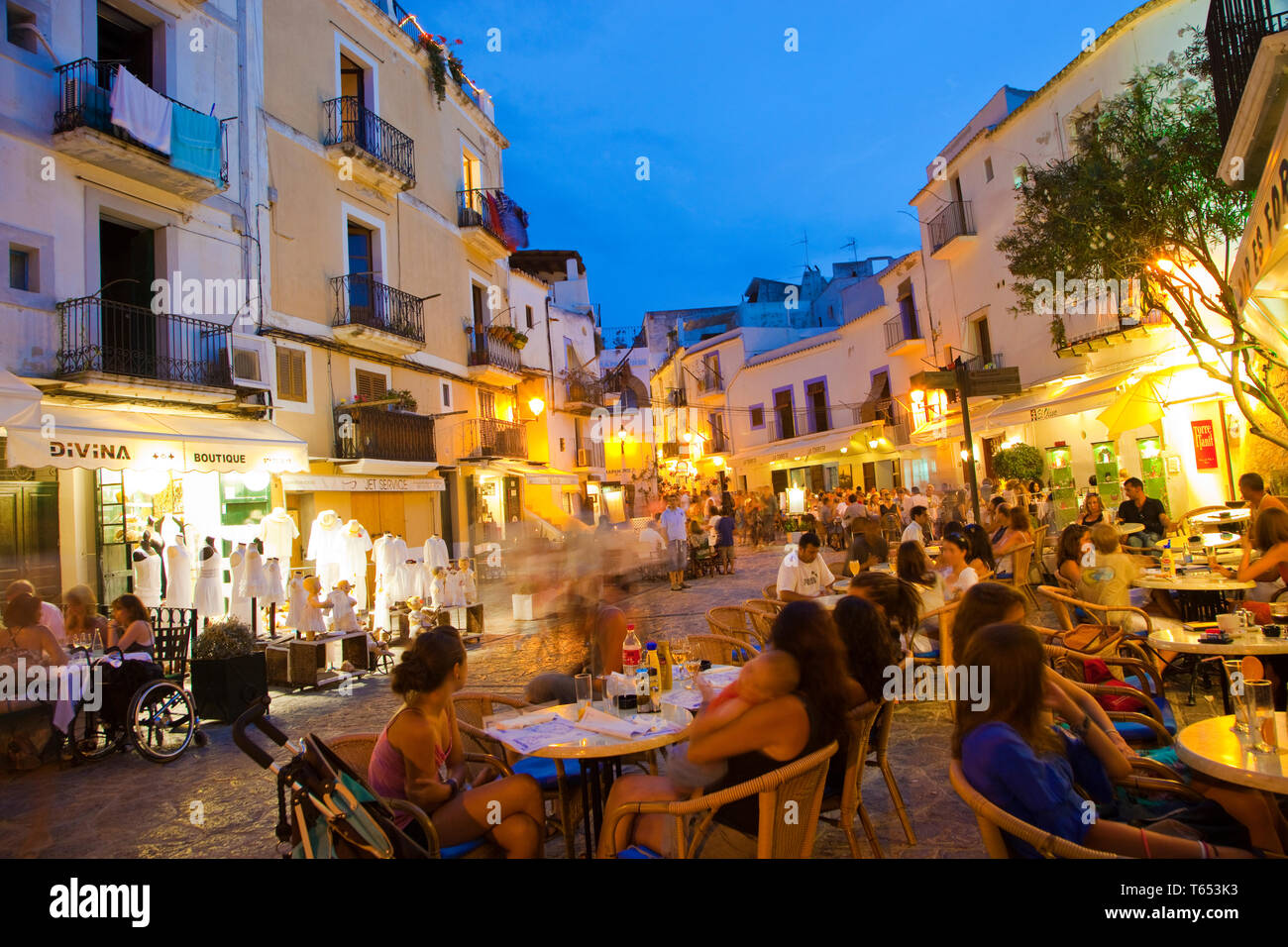Restaurant. Dalt Vila. Eivissa. Ibiza city. Ibiza. Balearic Islands.Spain. Stock Photo