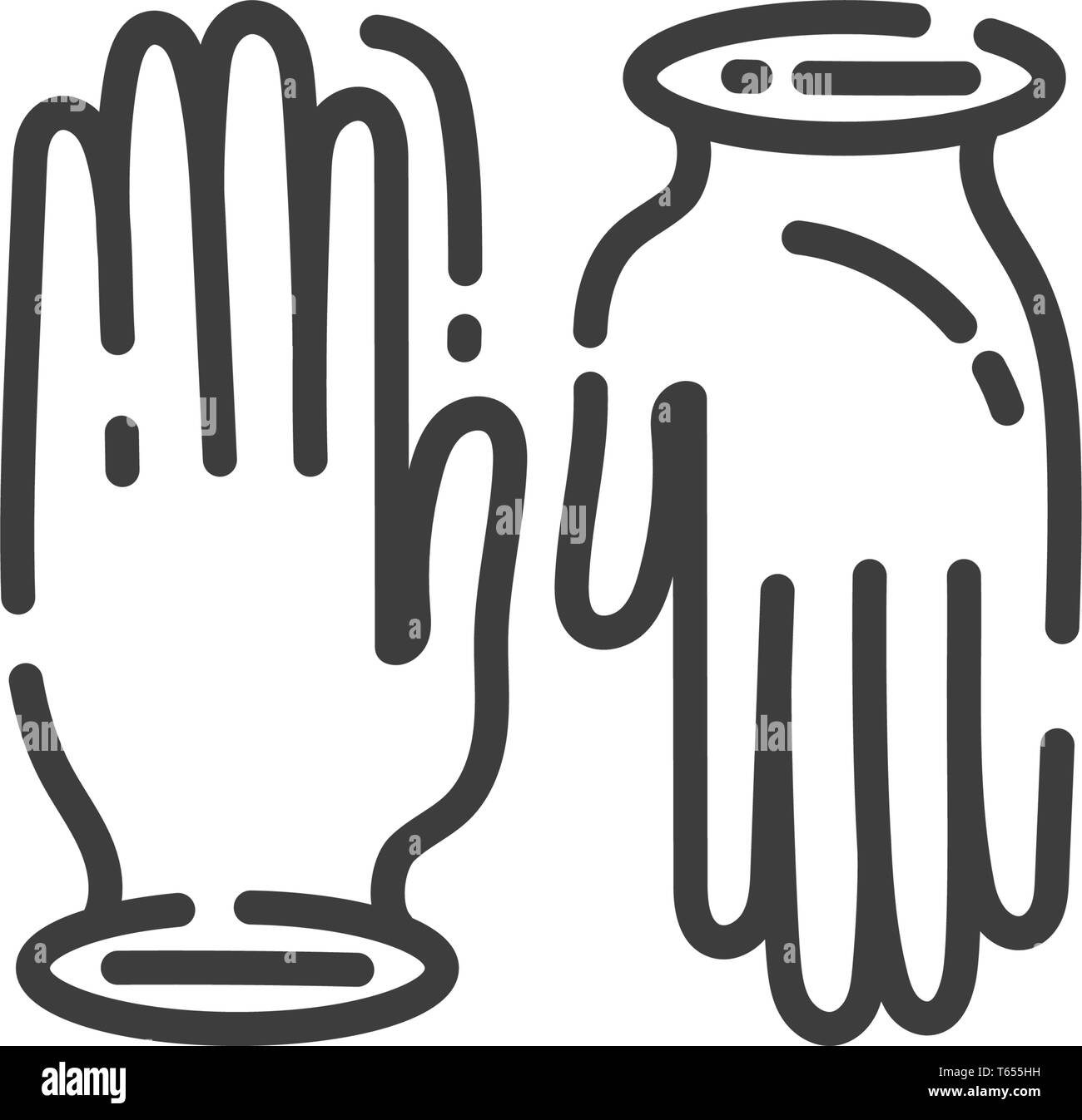 simple line art icon of work gloves in trendy style Stock Vector Image ...