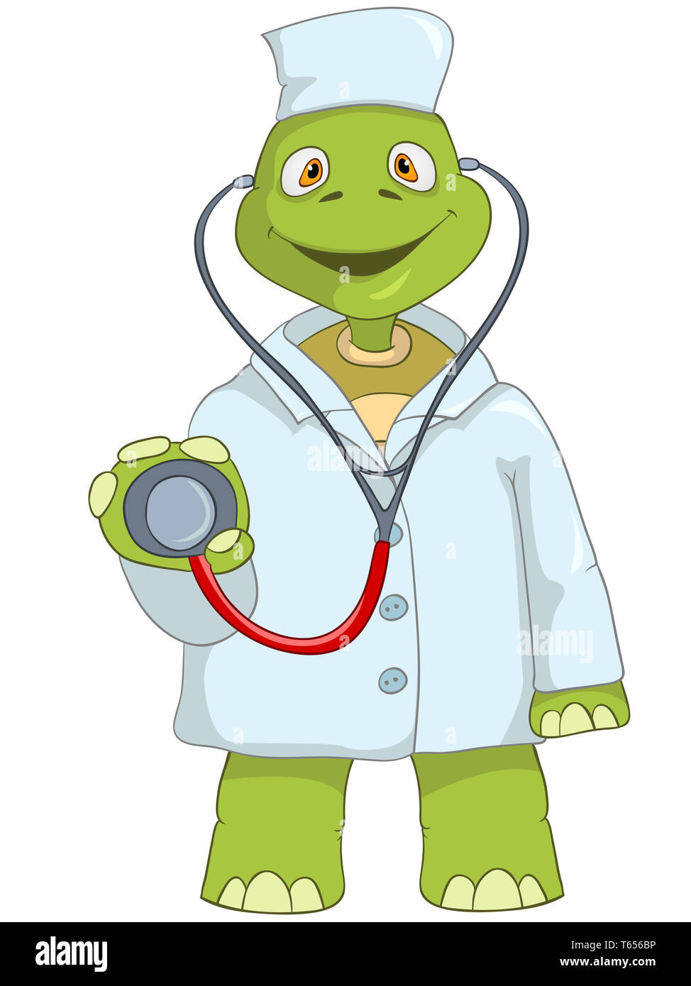 Funny Turtle. Doctor. Stock Photo