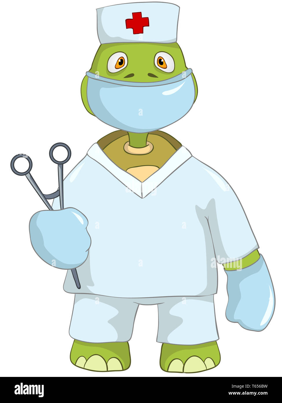 Funny Turtle. Doctor. Stock Photo