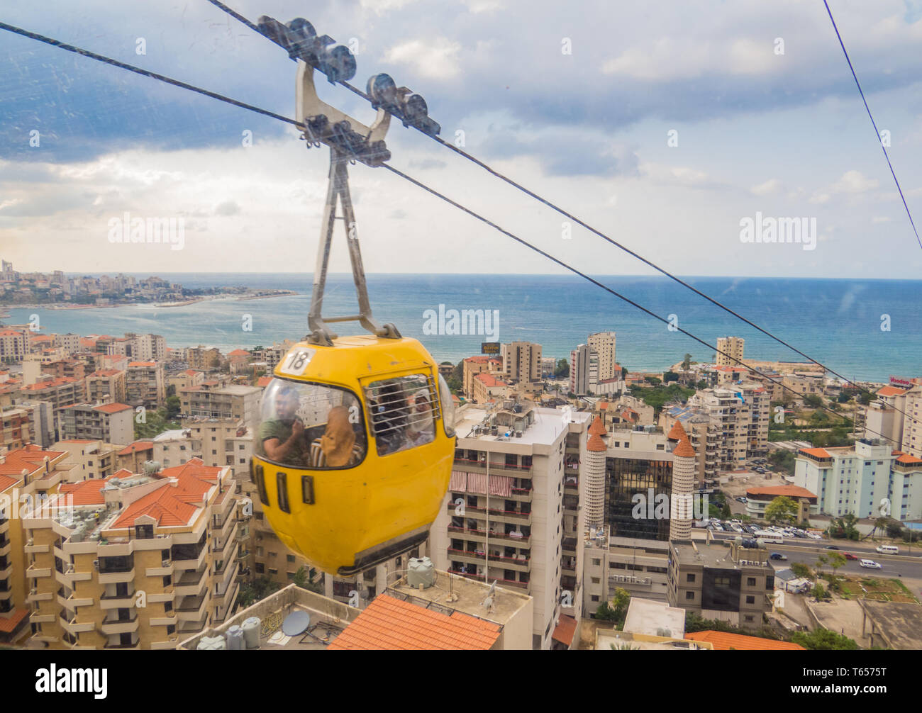 BEIRUT, LEBANON - NOVEMBER 5, 2017:   View of the Cable Car in Jounieh. Stock Photo