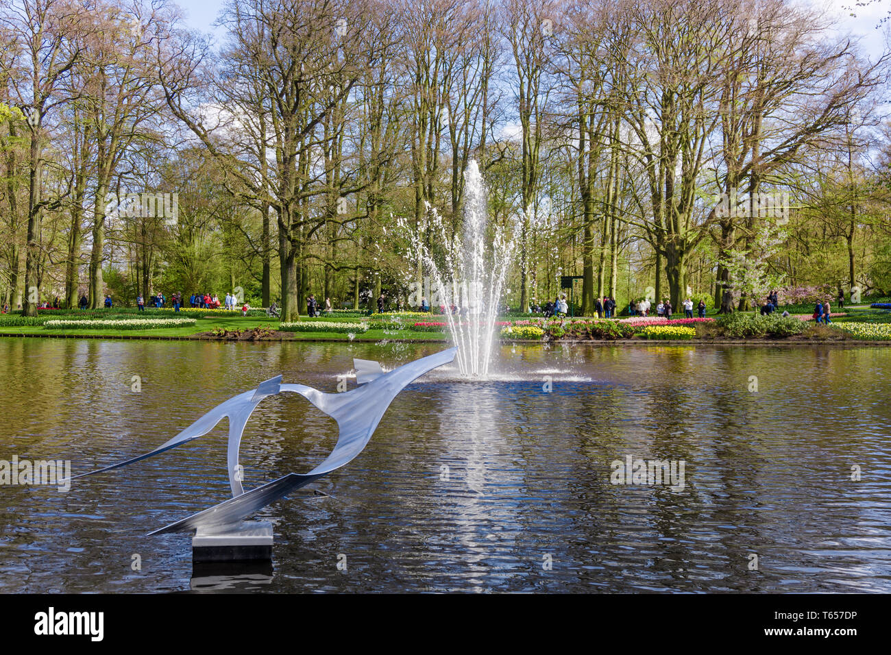 KEUKENHOF, LISSE, NETHERLANDS - April 18, 2016: Keukenhof park in Amsterdam area, Netherlands. Spring blossom in Keukenhof Stock Photo