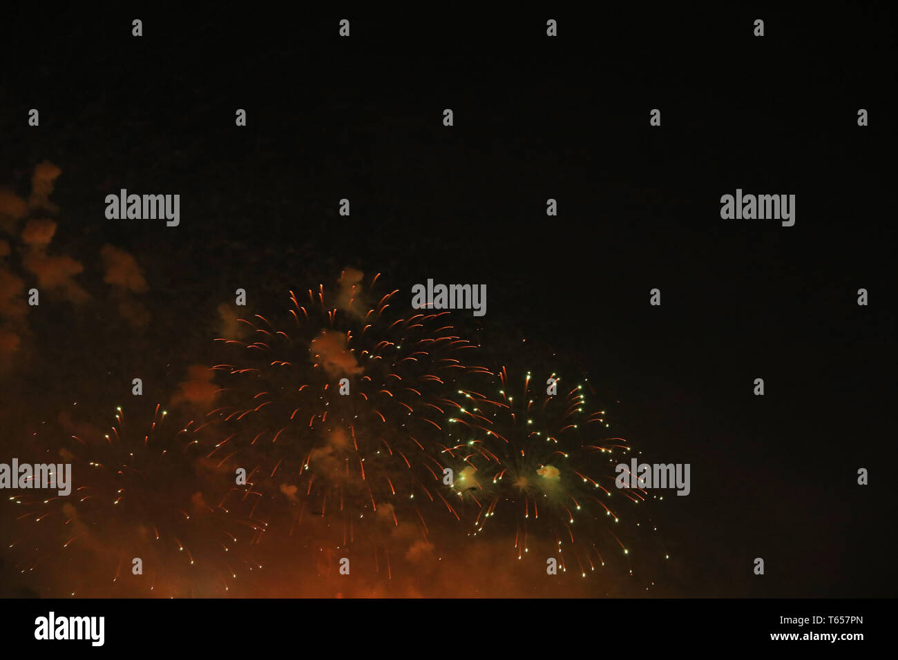 New Year's Eve fireworks and rockets on New Year's Day Stock Photo - Alamy