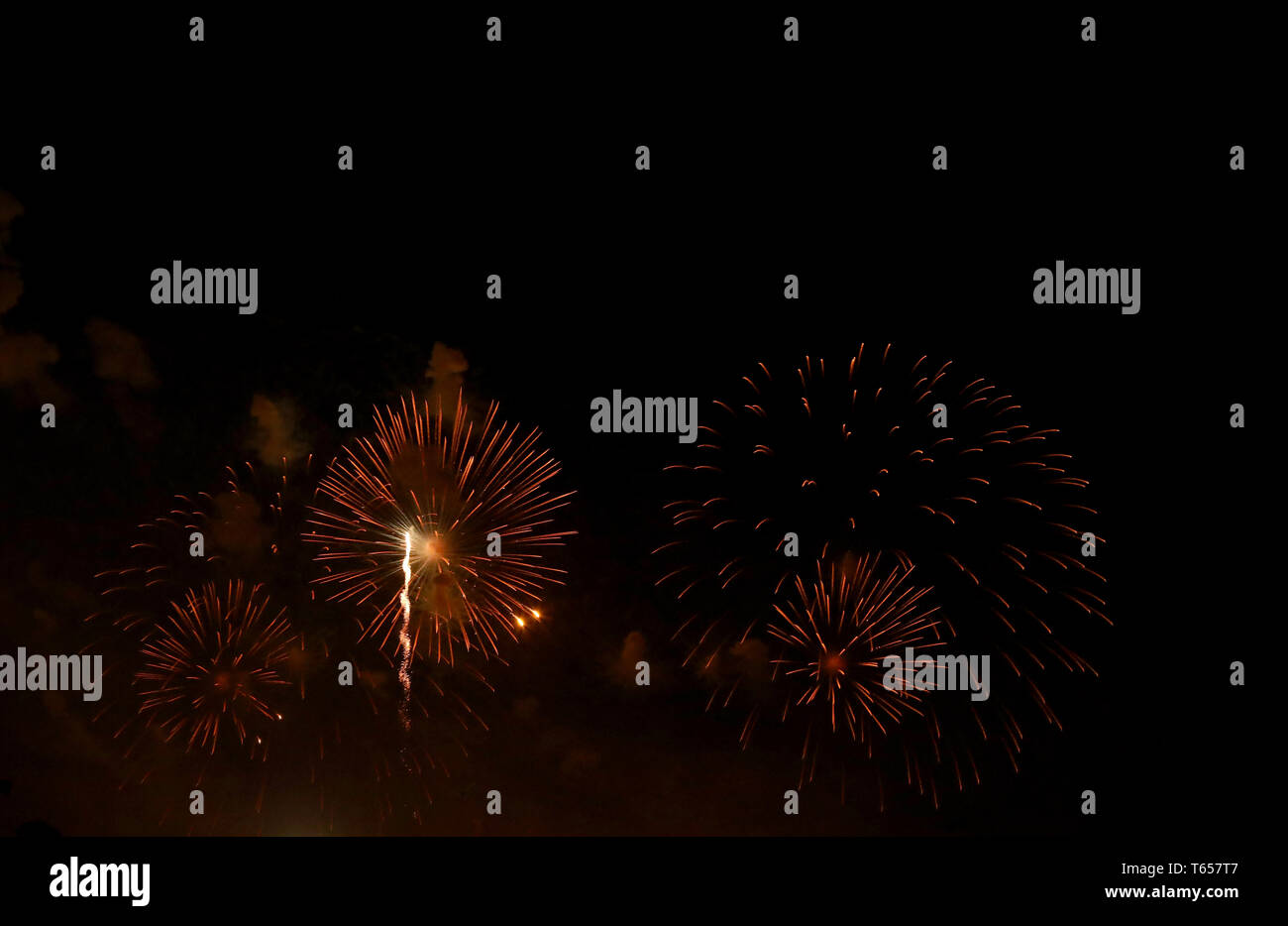 New Year's Eve fireworks and rockets on New Year's Day Stock Photo - Alamy