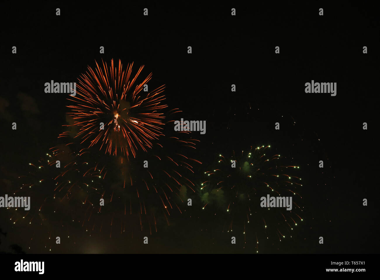 New Year's Eve fireworks and rockets on New Year's Day Stock Photo - Alamy