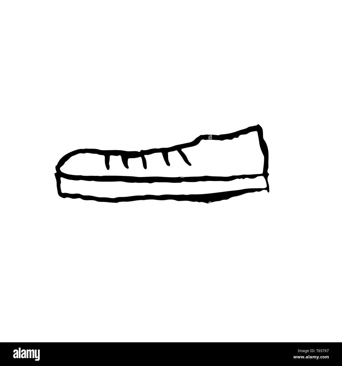 Sneakers icon. Grunge brush vector icon. Stock Vector