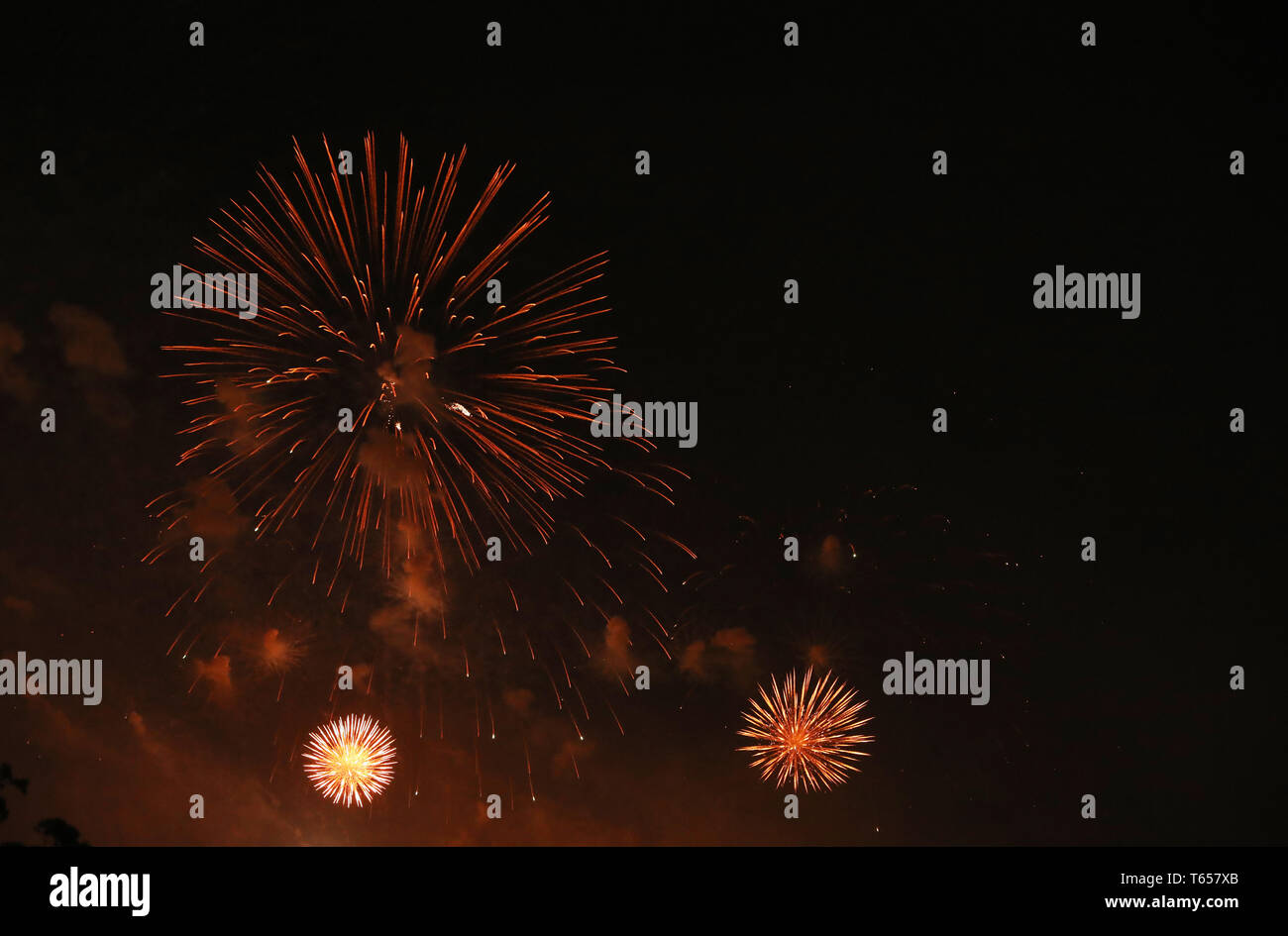 New Year's Eve fireworks and rockets on New Year's Day Stock Photo - Alamy