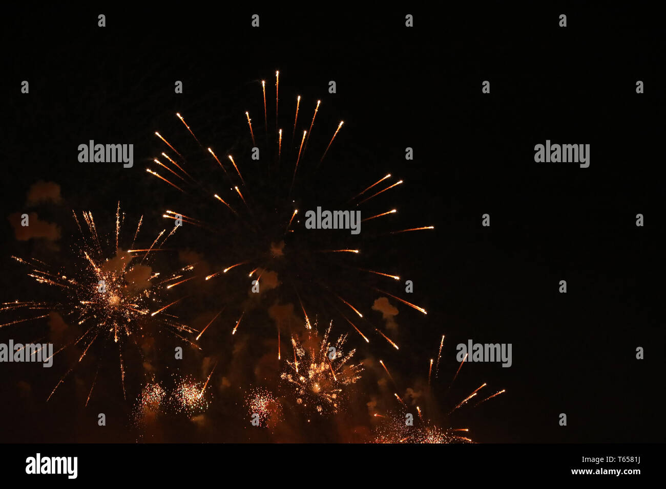 New Year's Eve fireworks and rockets on New Year's Day Stock Photo - Alamy