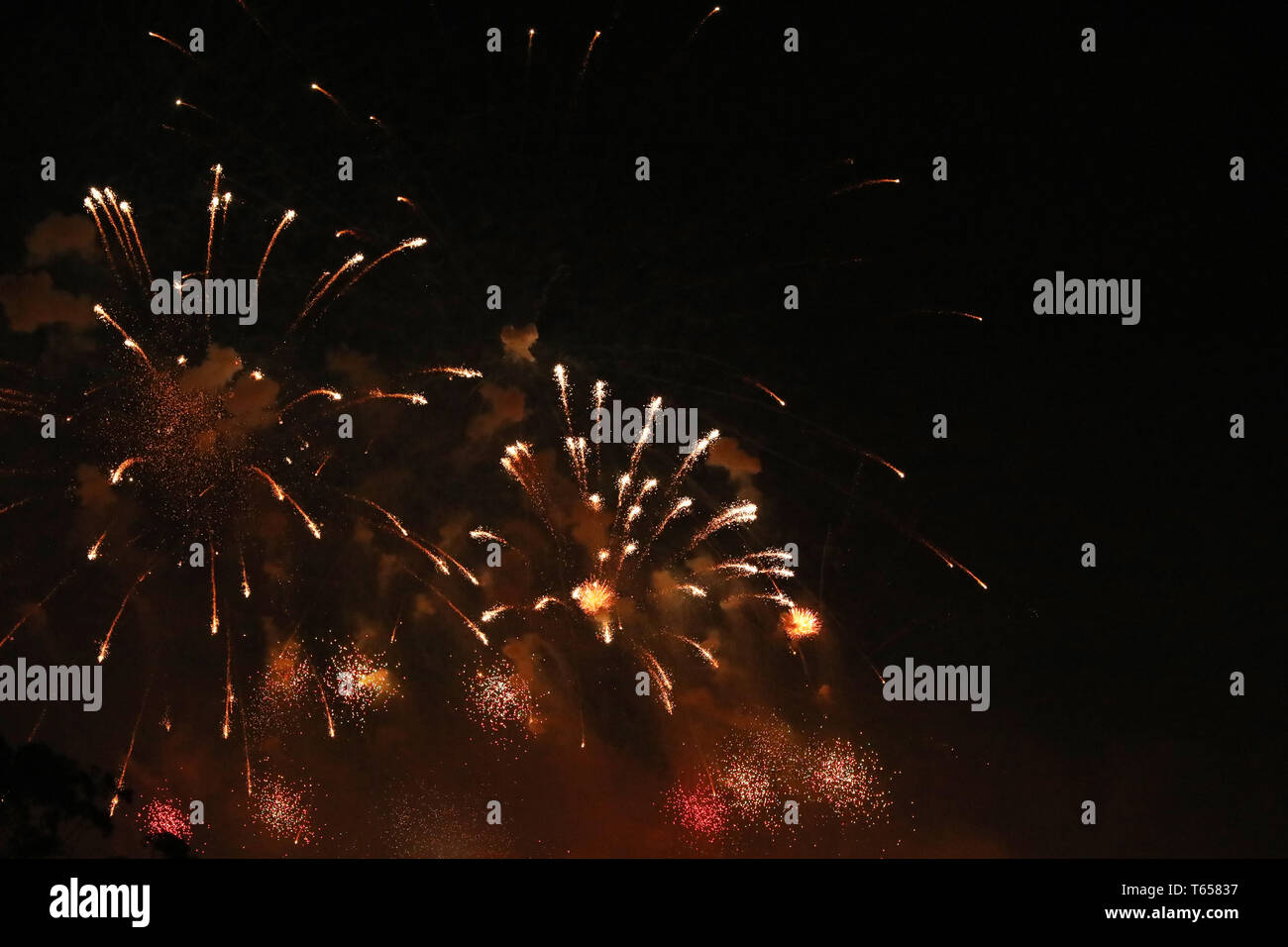 New Year's Eve fireworks and rockets on New Year's Day Stock Photo - Alamy