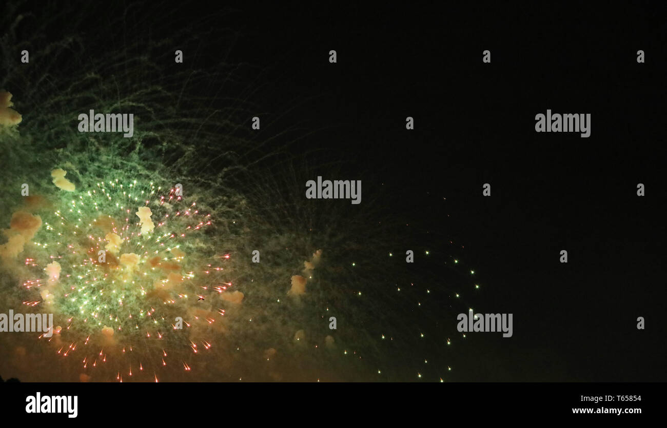 New Year's Eve fireworks and rockets on New Year's Day Stock Photo - Alamy