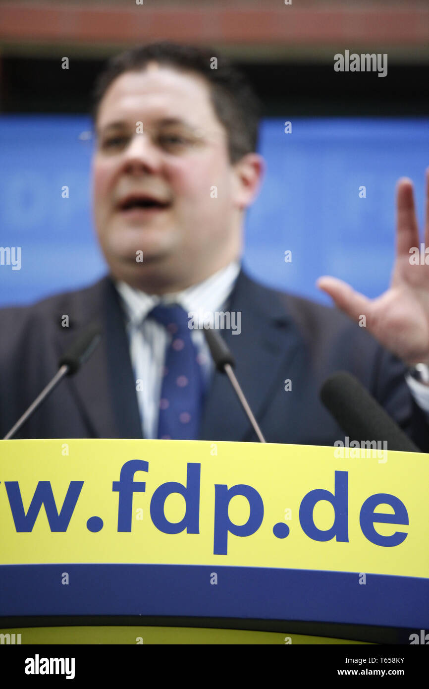 German liberal party Press conference. Stock Photo