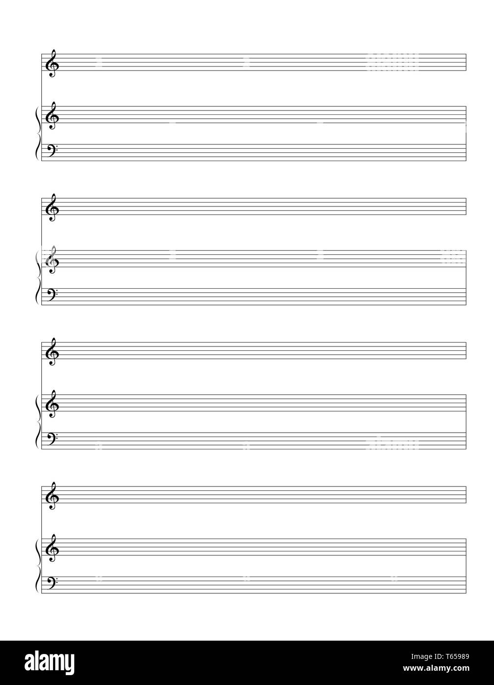 Standart Music Staff Stock Photo Alamy