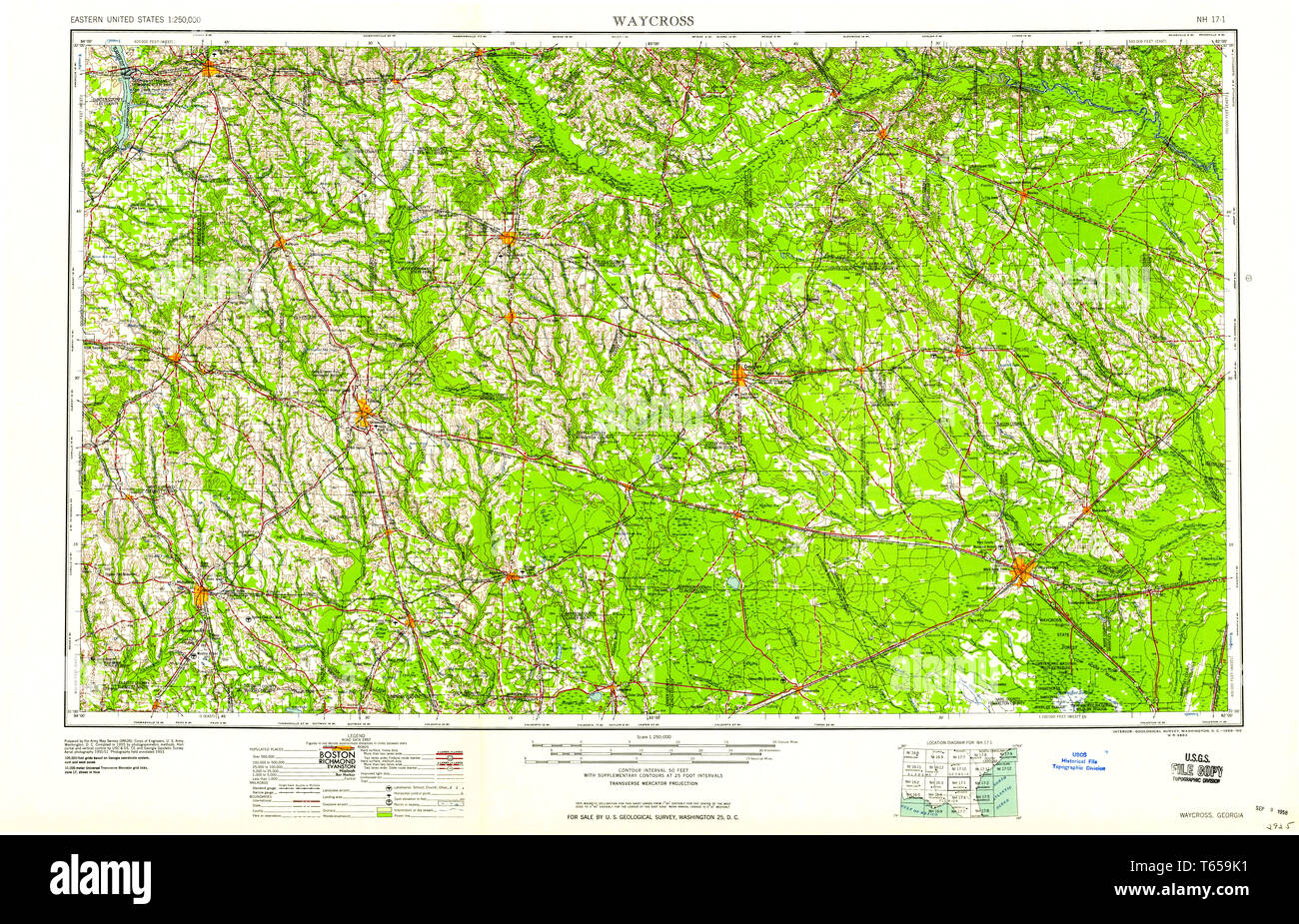Map of waycross hires stock photography and images Alamy