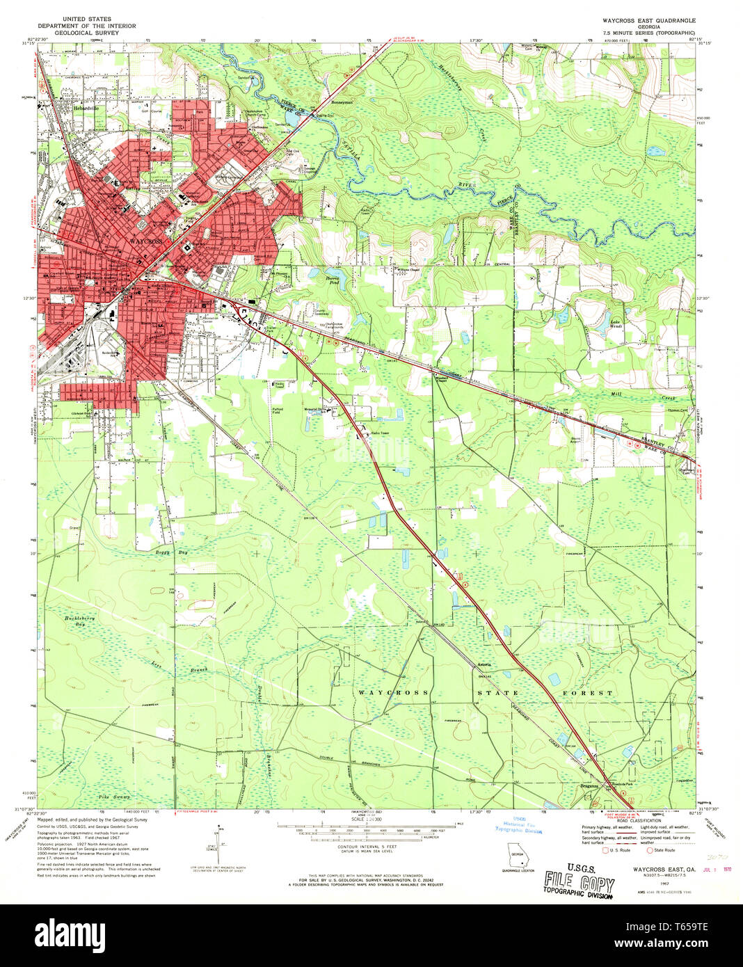 Map of waycross hires stock photography and images Alamy