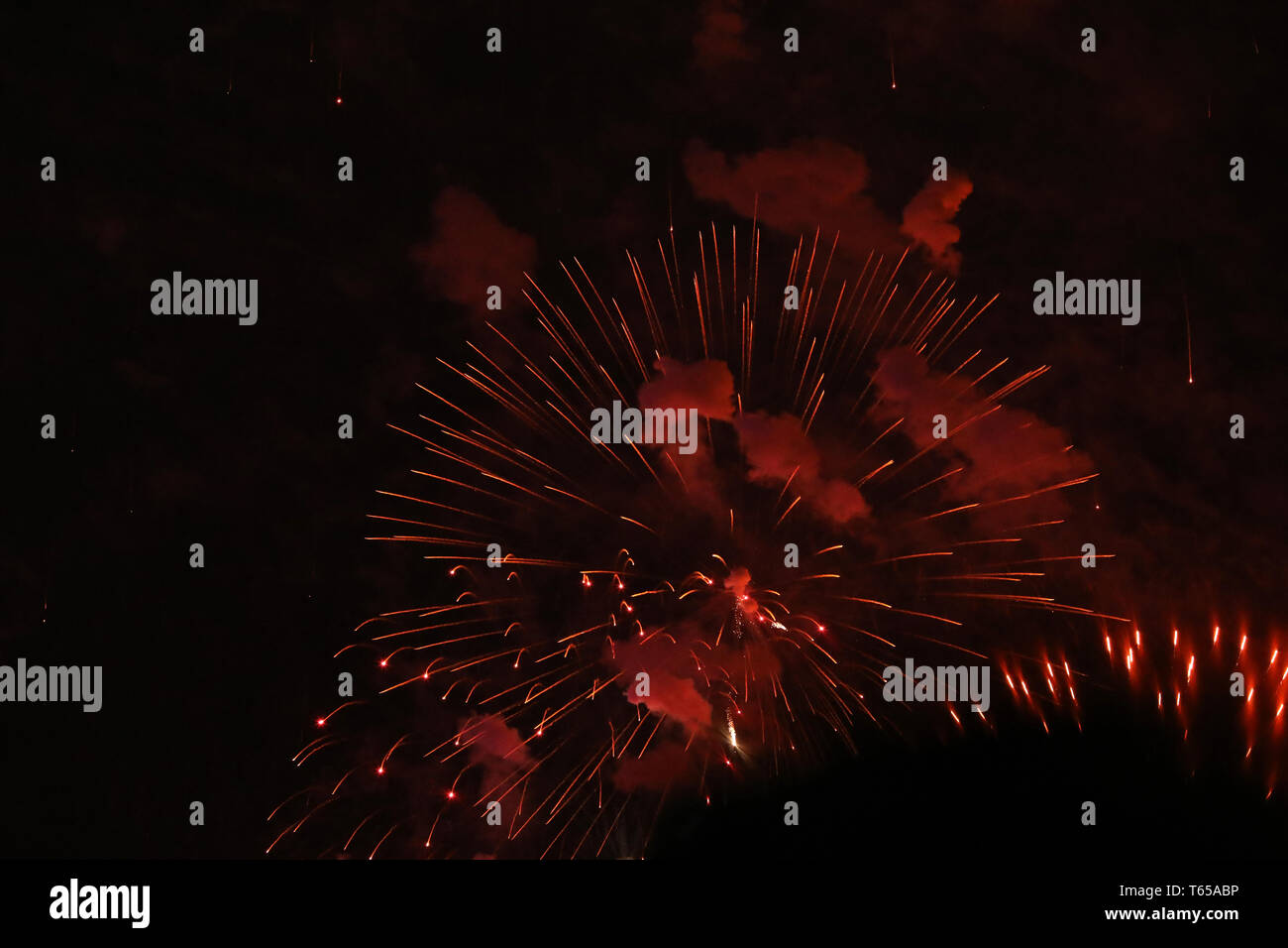 New Year's Eve fireworks and rockets on New Year's Day Stock Photo - Alamy