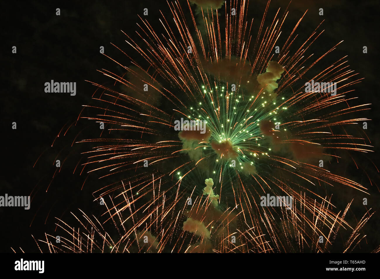 New Year's Eve fireworks and rockets on New Year's Day Stock Photo - Alamy