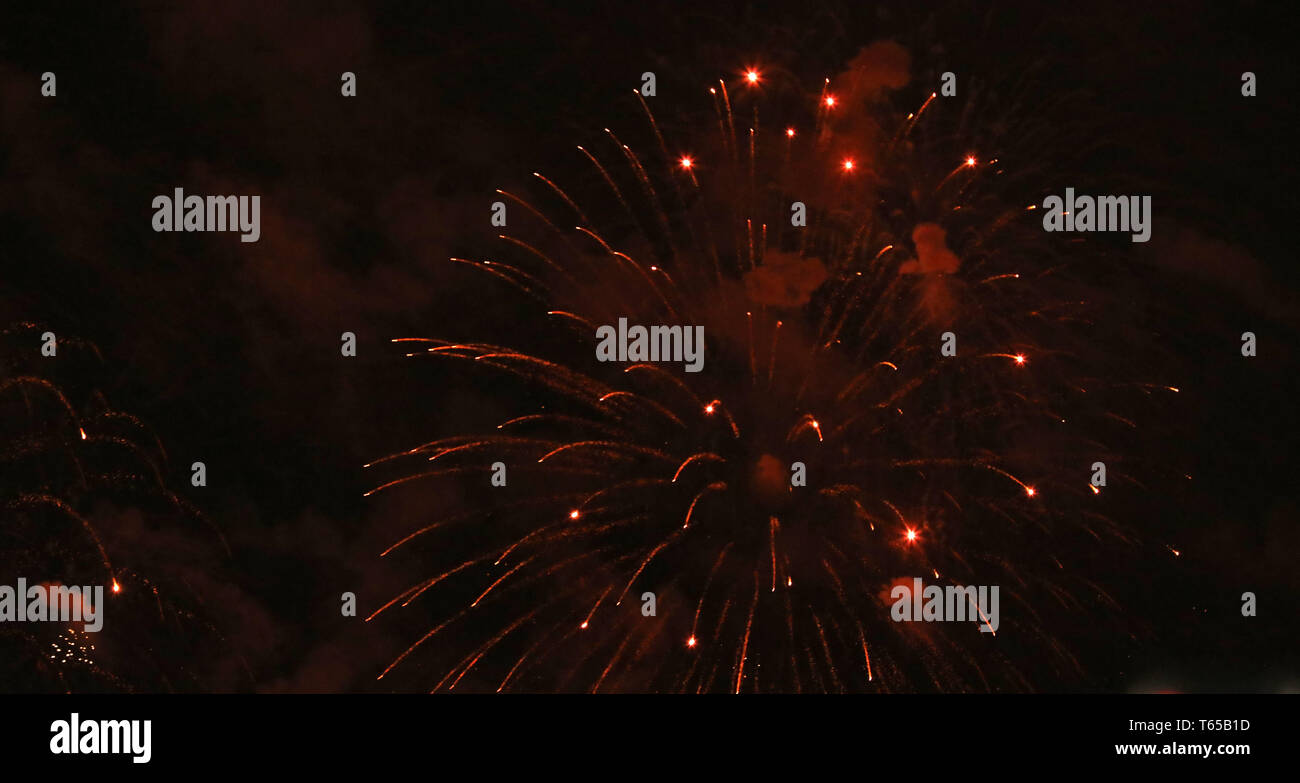 New Year's Eve fireworks and rockets on New Year's Day Stock Photo - Alamy