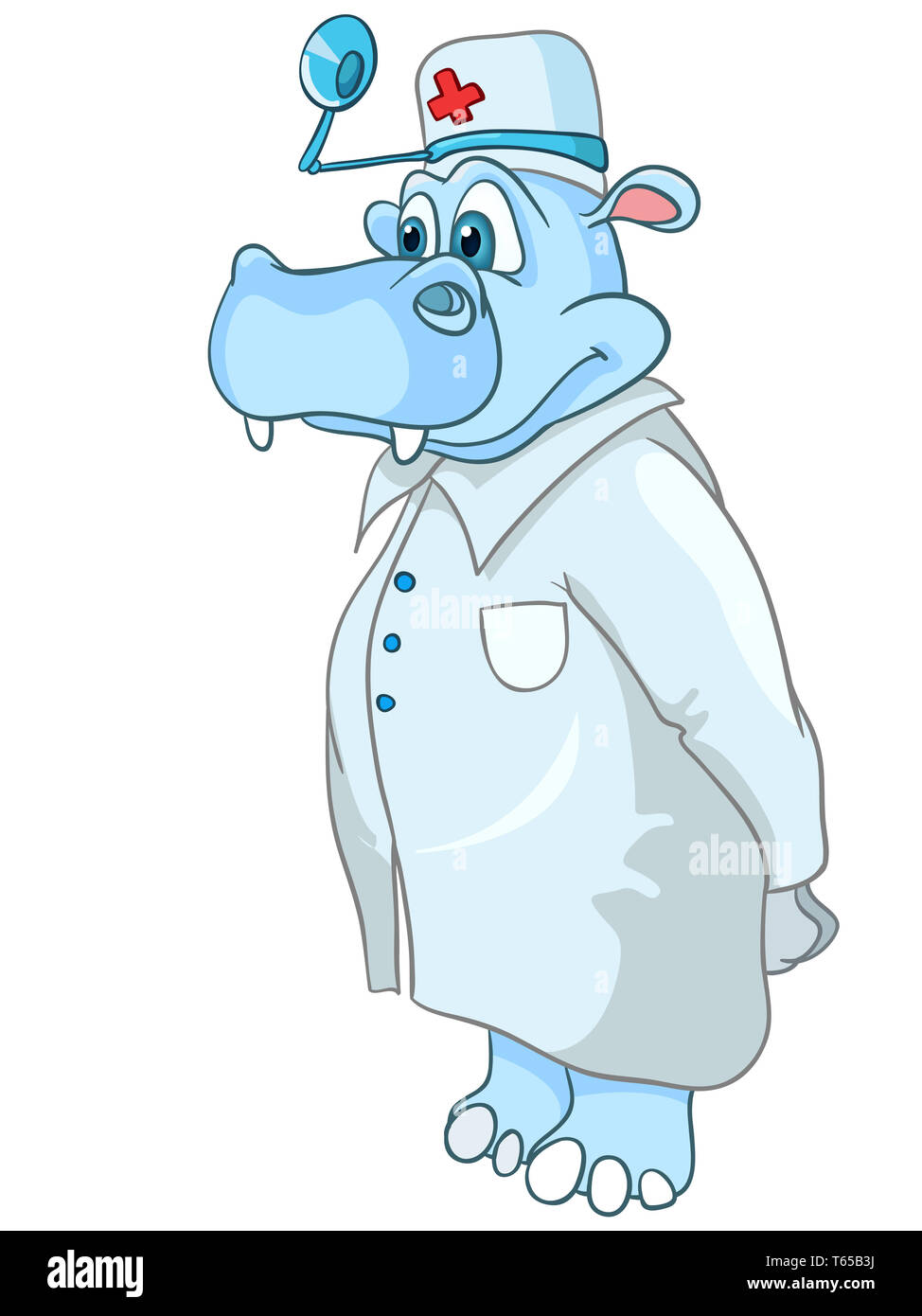 Cartoon Character Hippopotamus Doctor Stock Photo