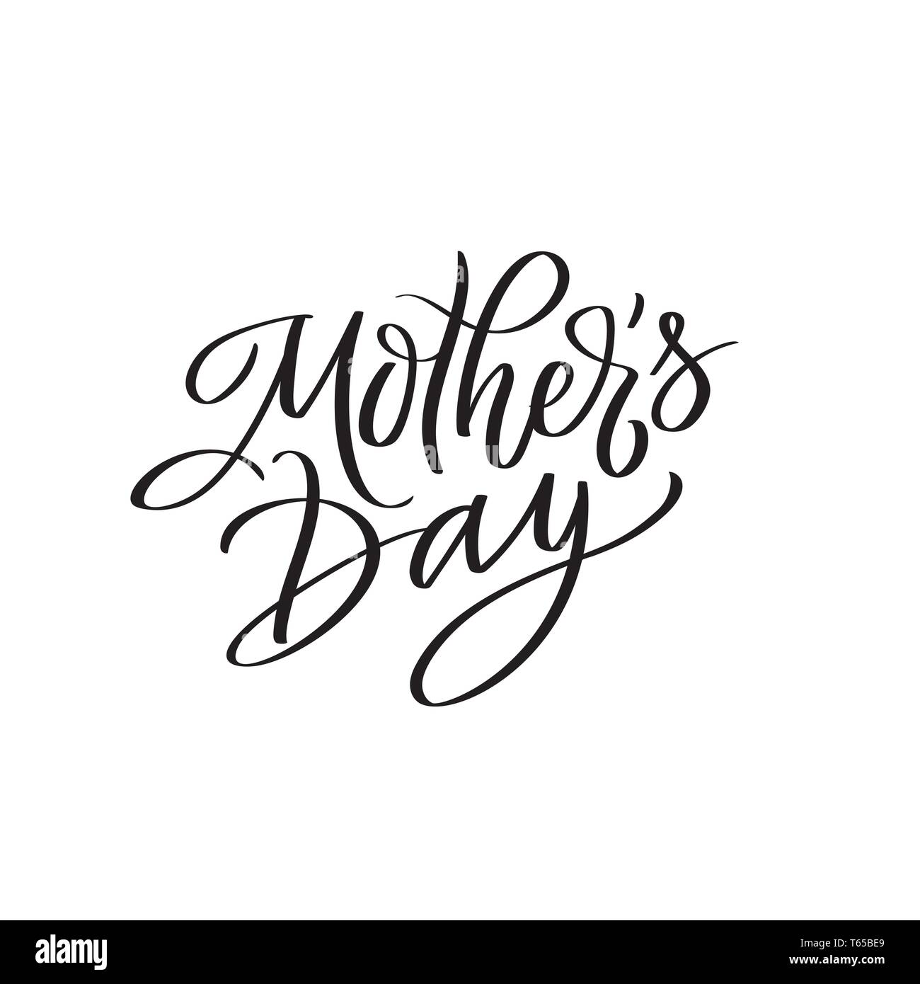 Happy mothers day calligraphy lettering Black and White Stock Photos ...