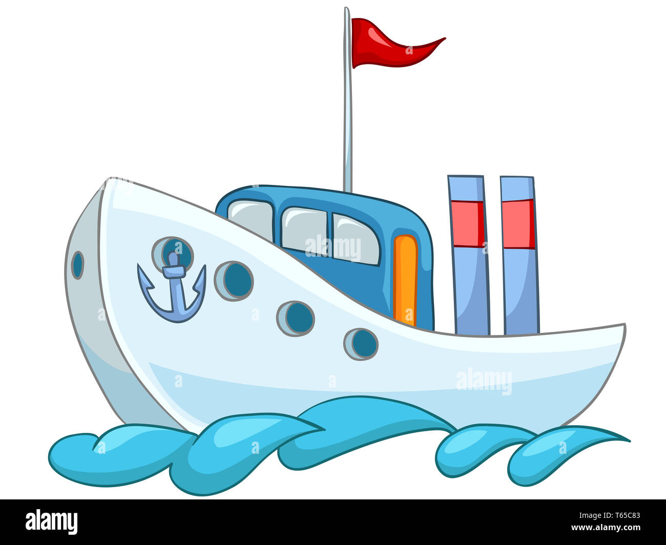 Cartoon Ship Stock Photo