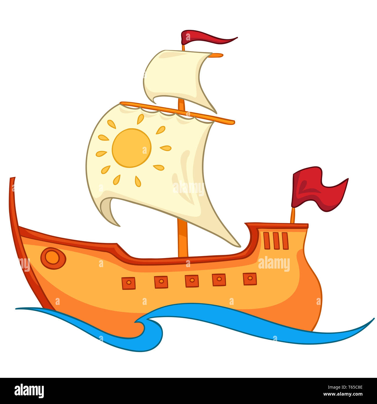 Cartoon Ship Stock Photo