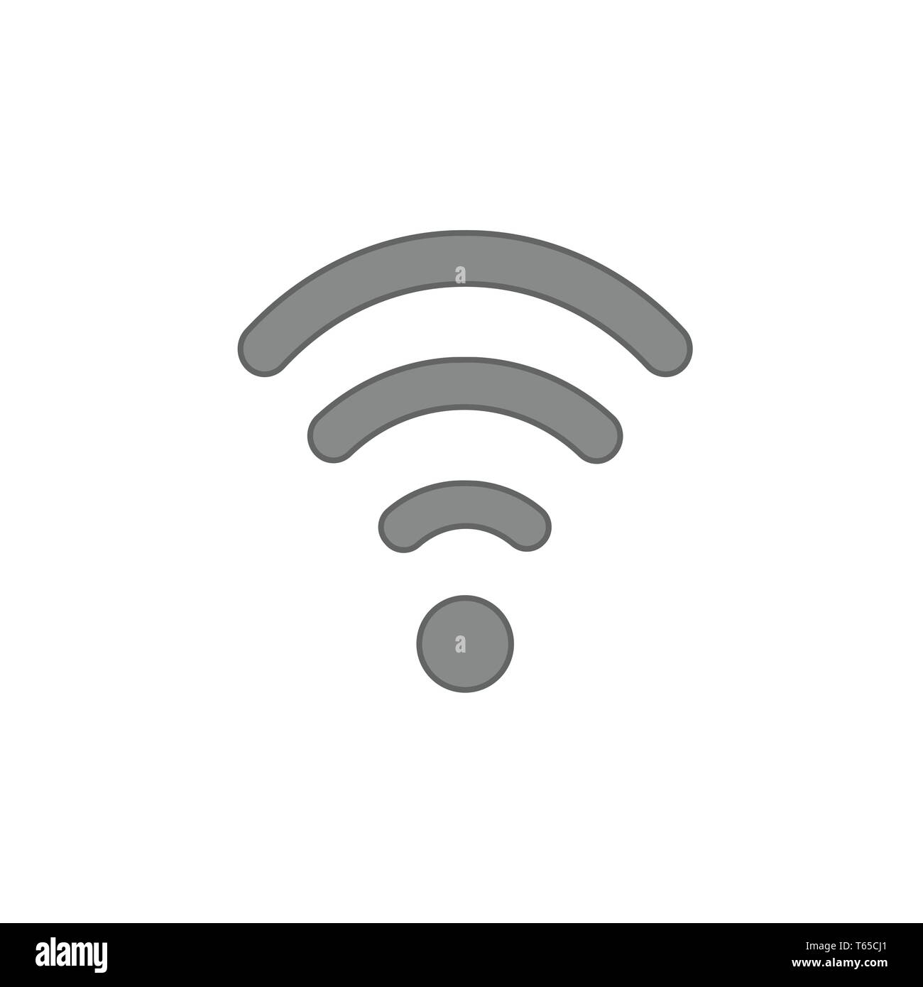 Flat design style vector illustration of wifi symbol icon on white ...