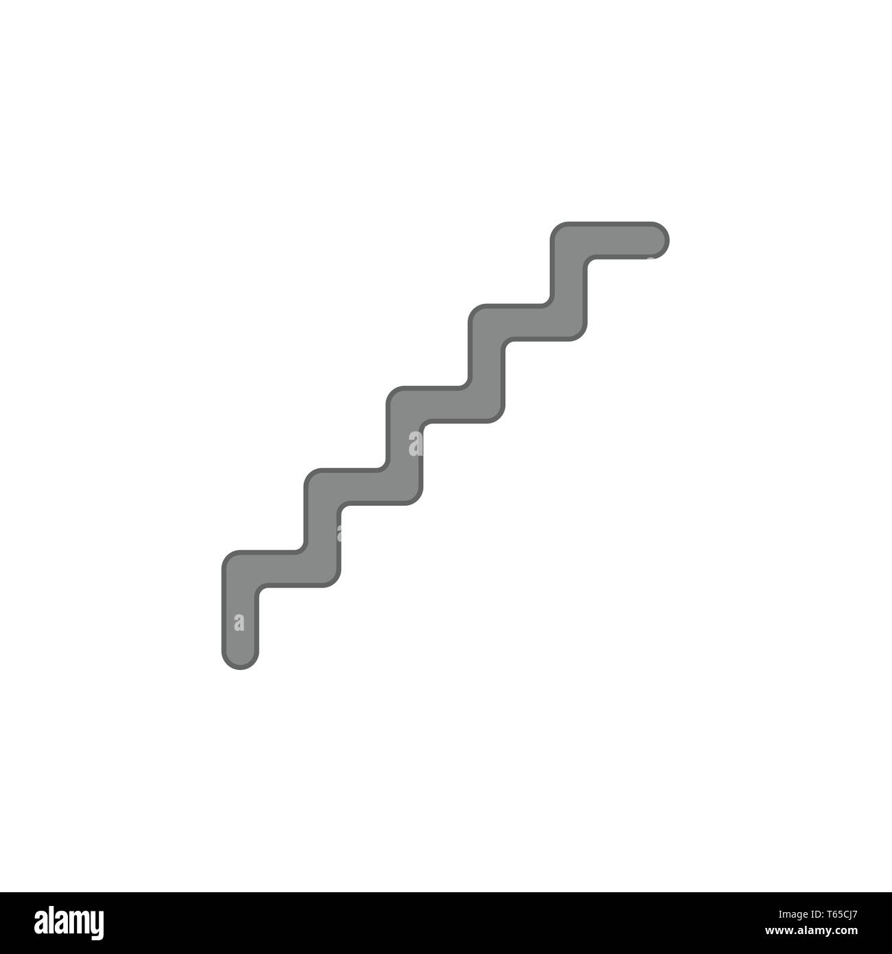 Flat design style vector illustration of line stairs symbol icon on ...
