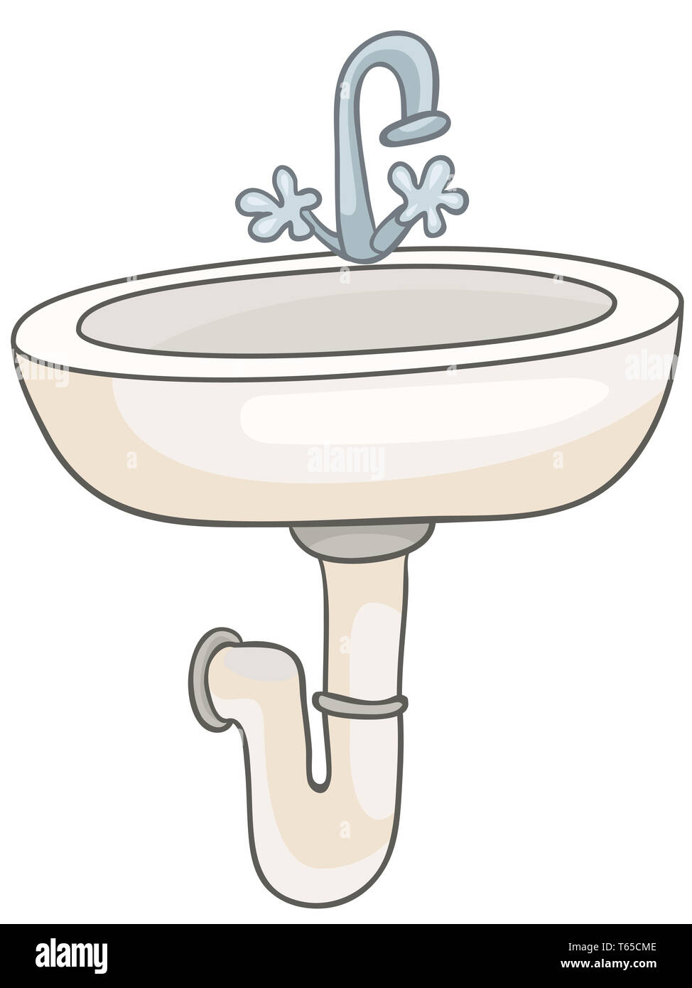 Cartoon Home Washroom Sink Stock Photo Alamy