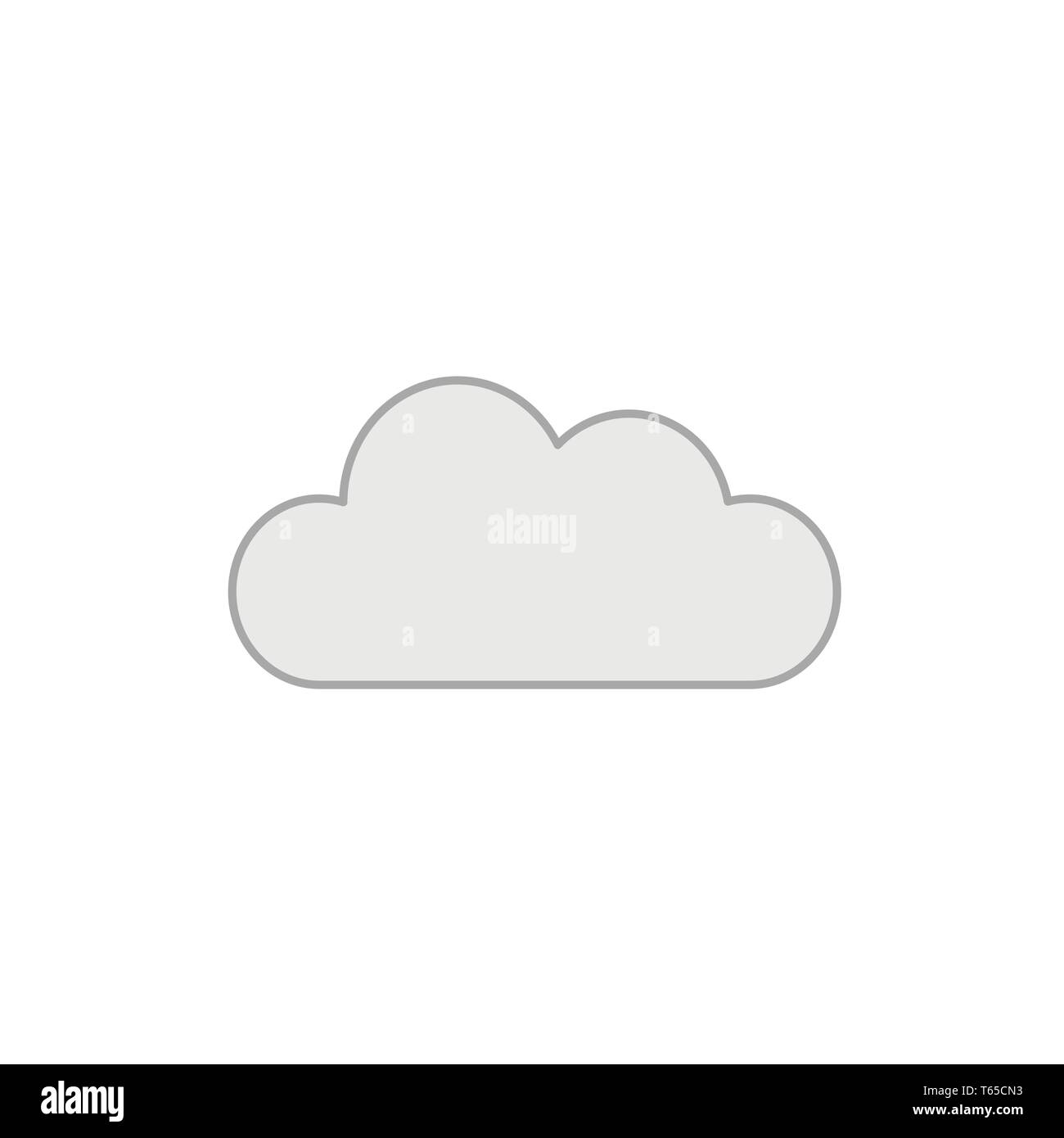 Flat design style vector illustration of cloud symbol icon on white ...