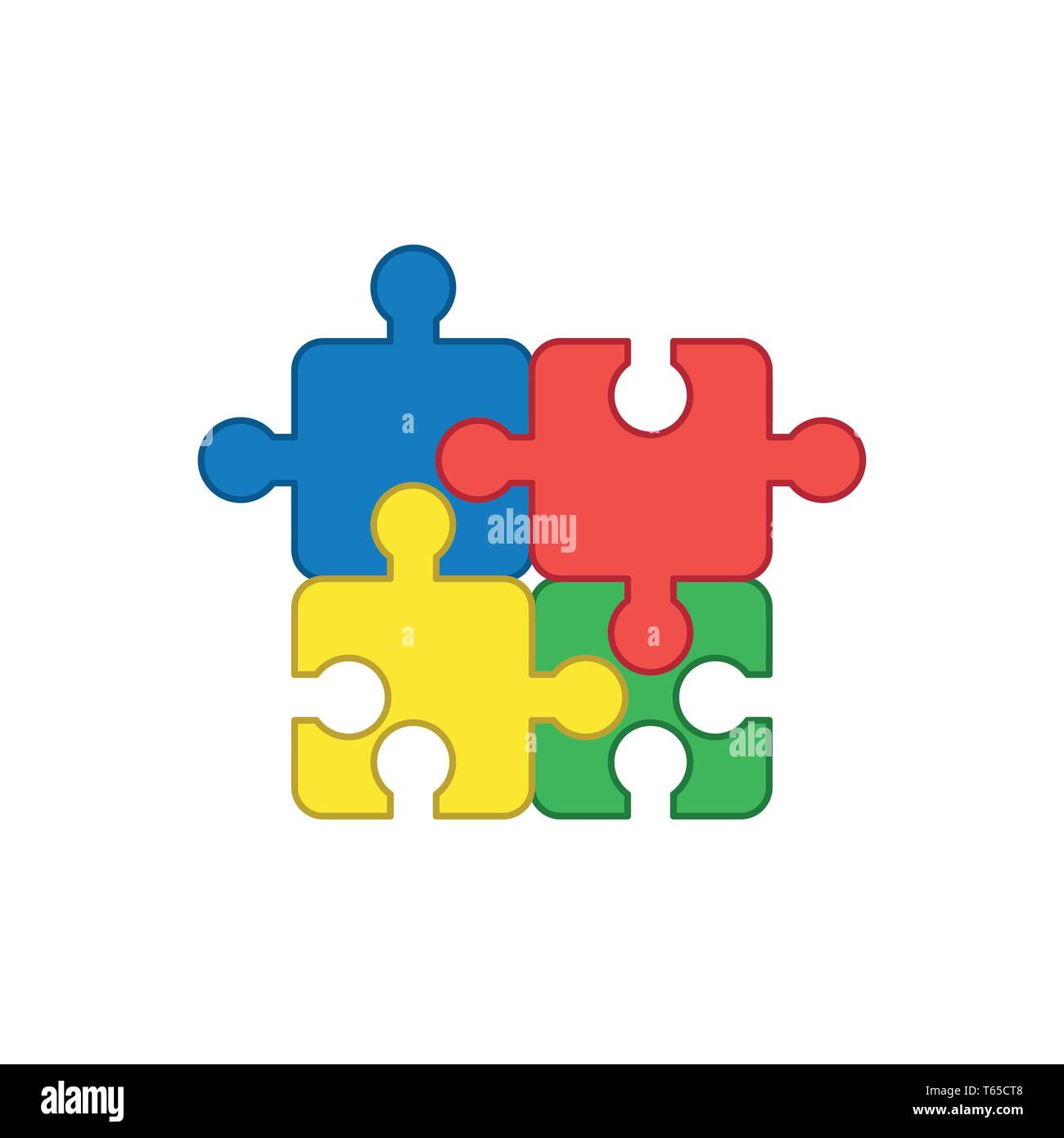 Flat design style vector illustration concept of jigsaw puzzle pieces ...