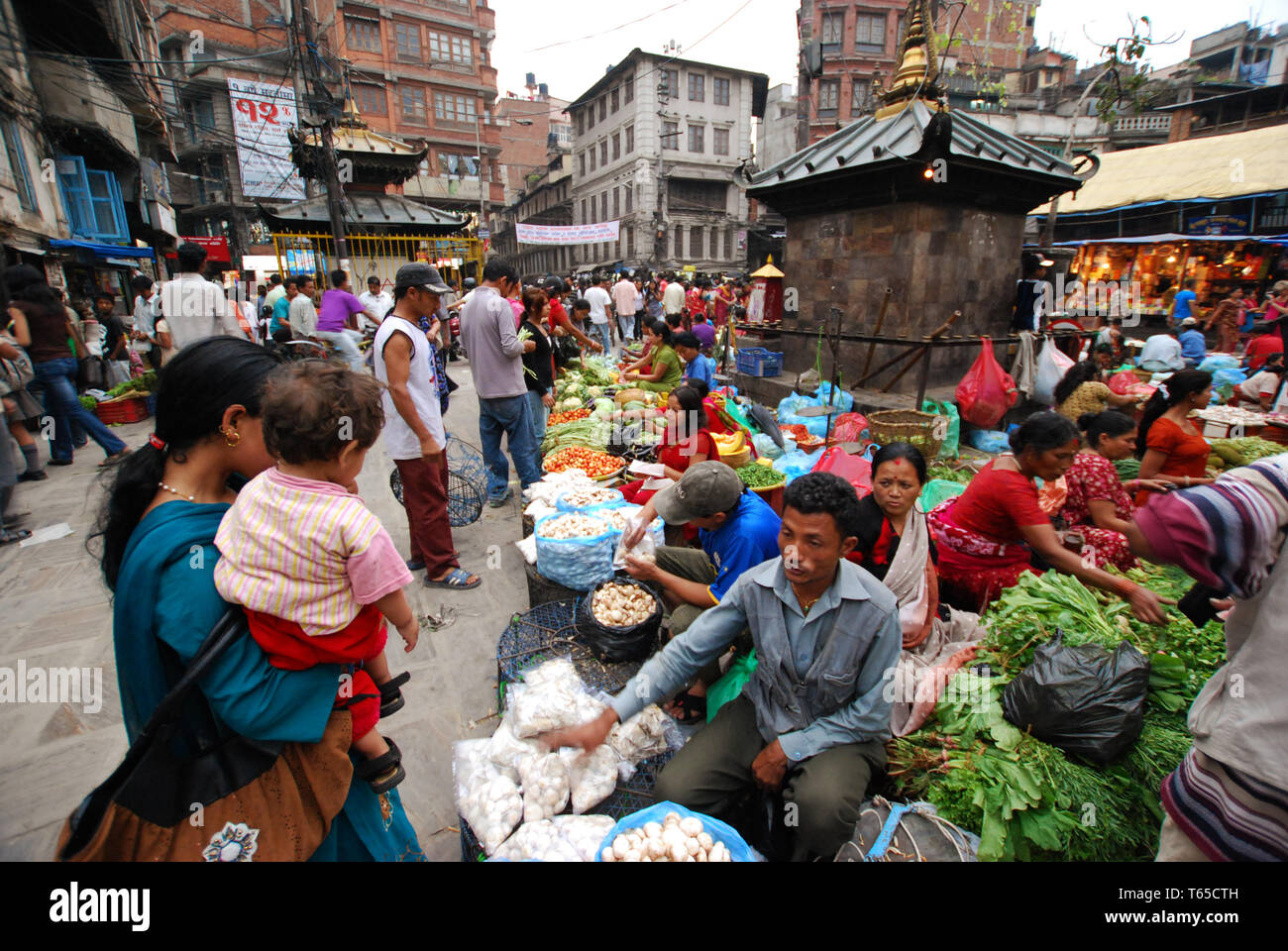 Open air vegetable market, Kathmandu Nepal Stock Photo Alamy