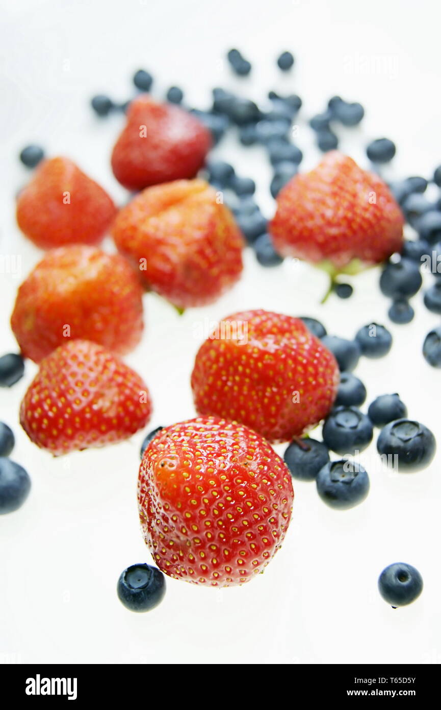 Strawberries and blueberries Stock Photo Alamy