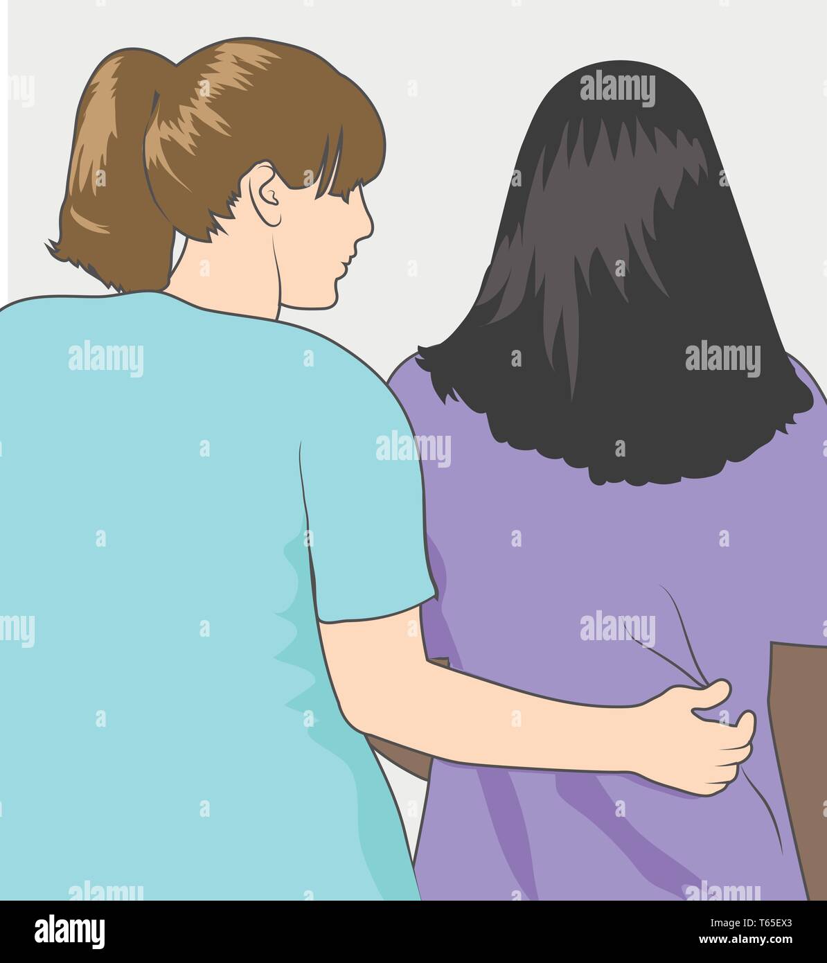 Woman and pregnant and rear view Stock Vector Images - Alamy