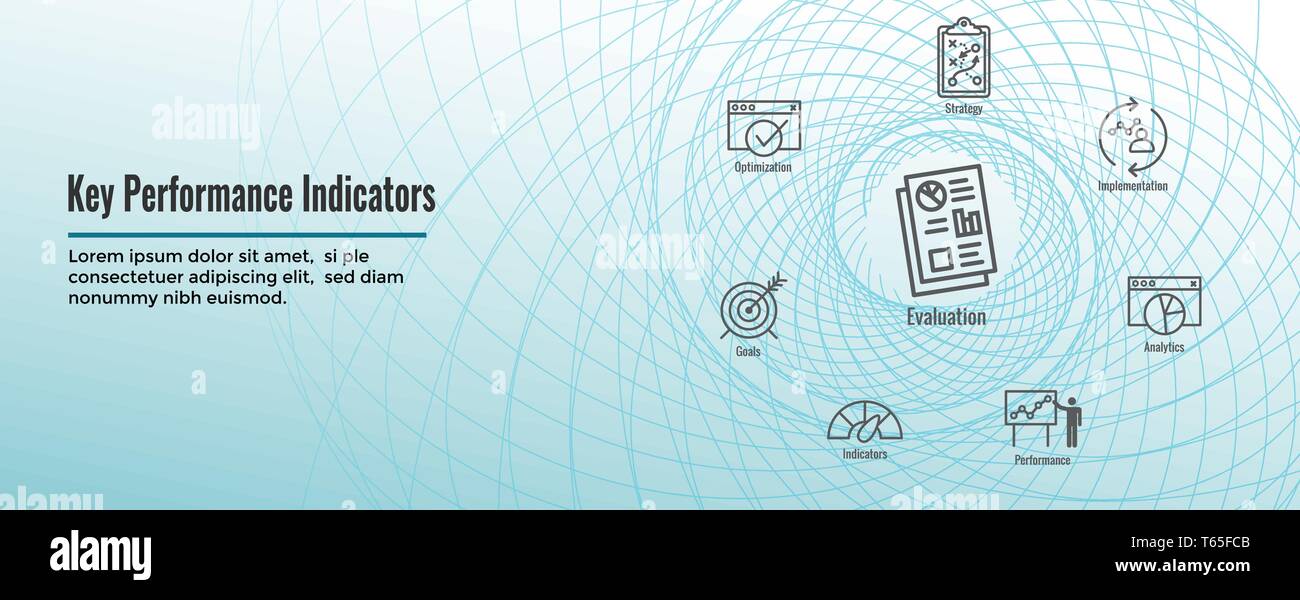 Kpi Key Performance Indicators Web Header Banner And Icon Set