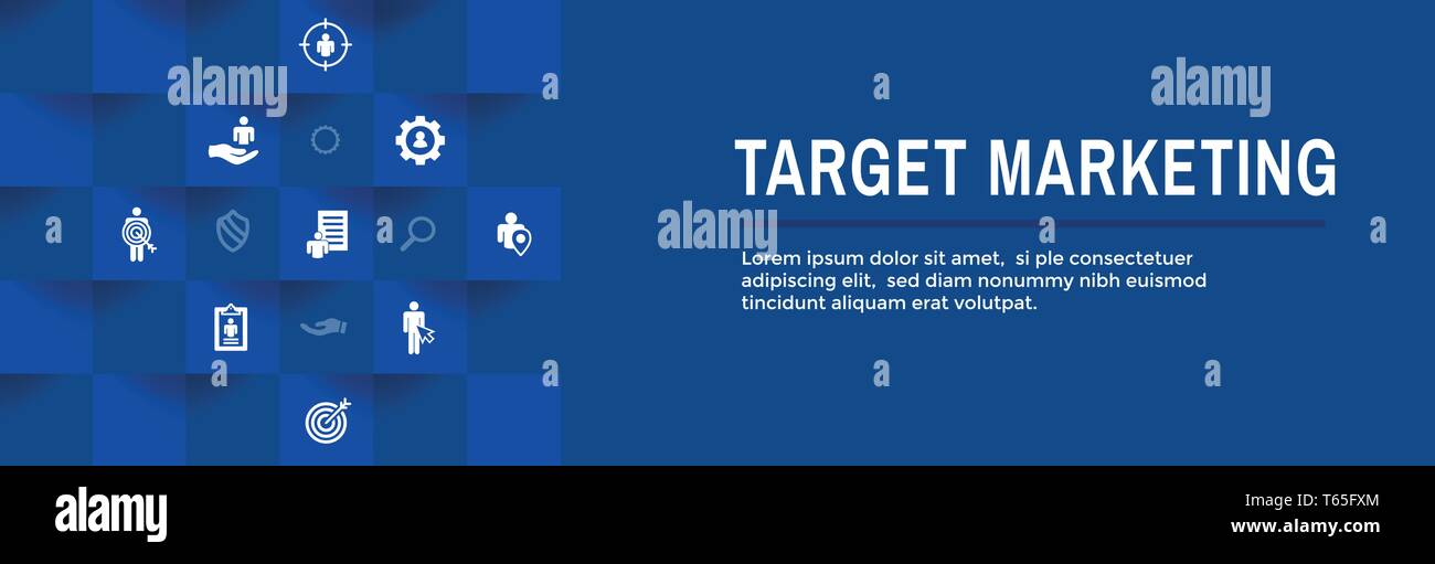 Target Marketing Icon Set - Web Header Banner Stock Vector