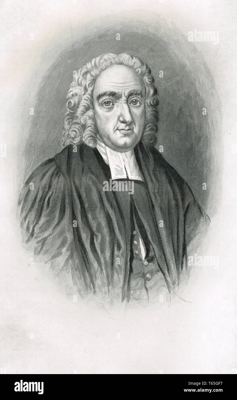 Dean Jonathan Swift, Anglo-Irish satirist, essayist, political pamphleteer, poet, author of Gulliver's Travels, and A Modest Proposal Stock Photo