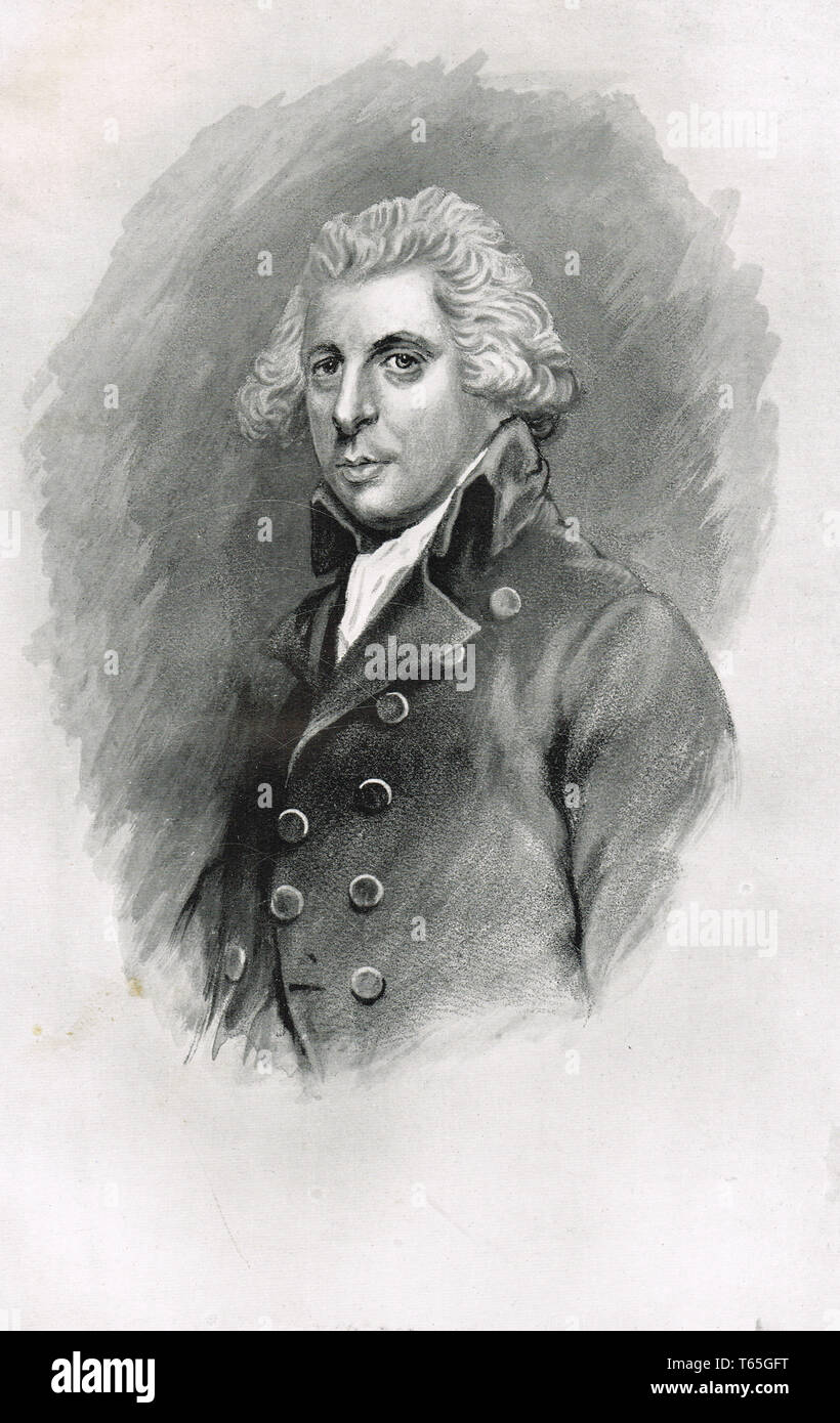 Richard Brinsley Sheridan (1751-1816), Irish satirist, playwright and poet, known for his plays The Rivals and The School for Scandal Stock Photo