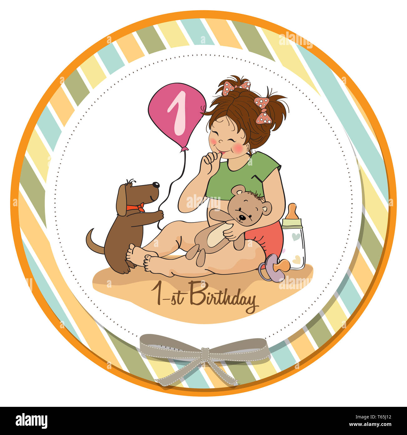 little girl at her first birthday Stock Photo Alamy