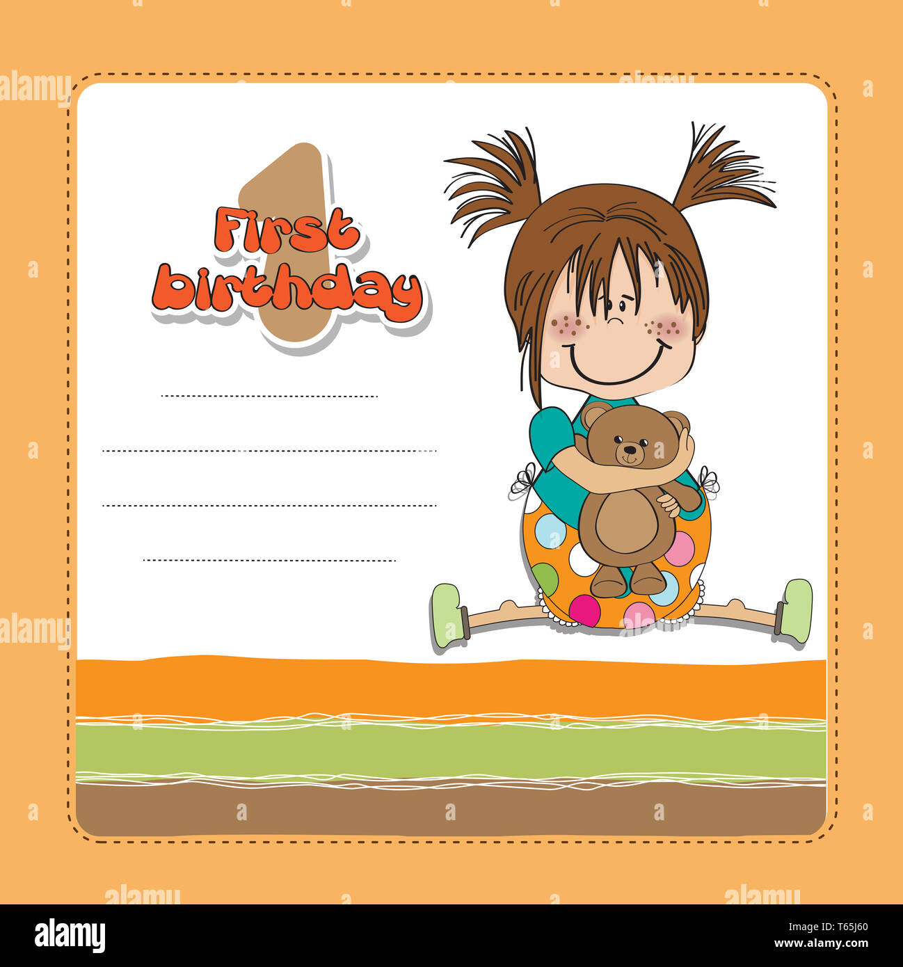 little girl at her first birthday Stock Photo Alamy