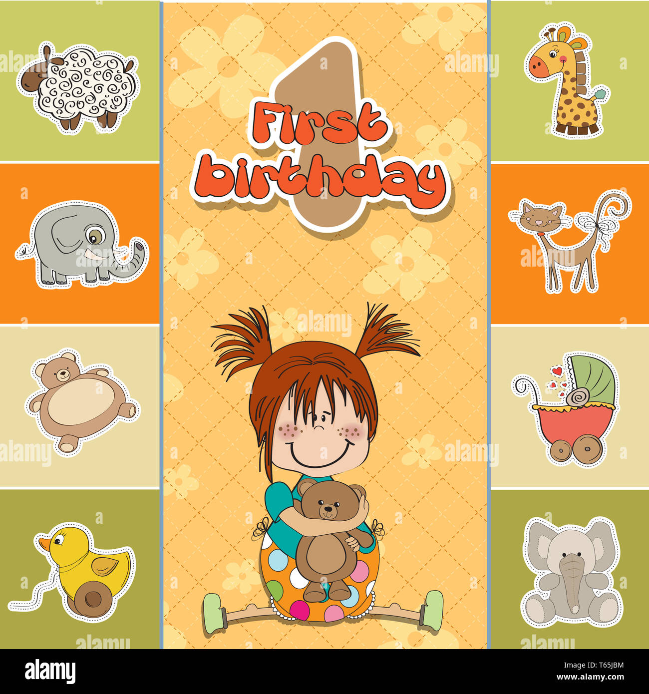 little girl at her first birthday Stock Photo Alamy