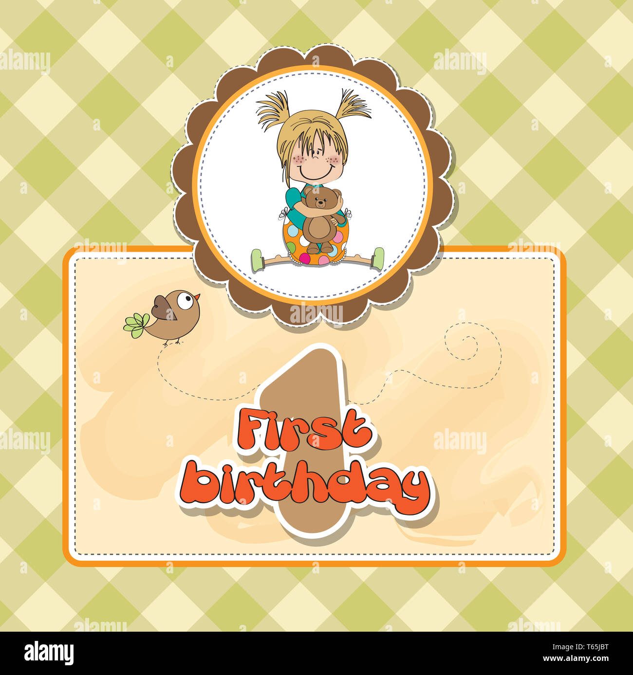 little girl at her first birthday Stock Photo Alamy