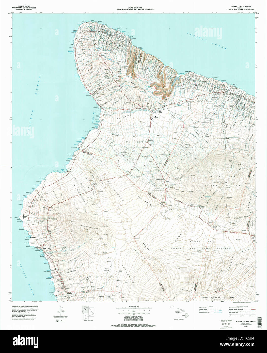 Hawaii county map hi-res stock photography and images - Alamy