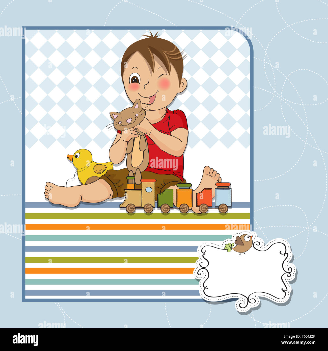 little boy are playing with his toys Stock Photo - Alamy