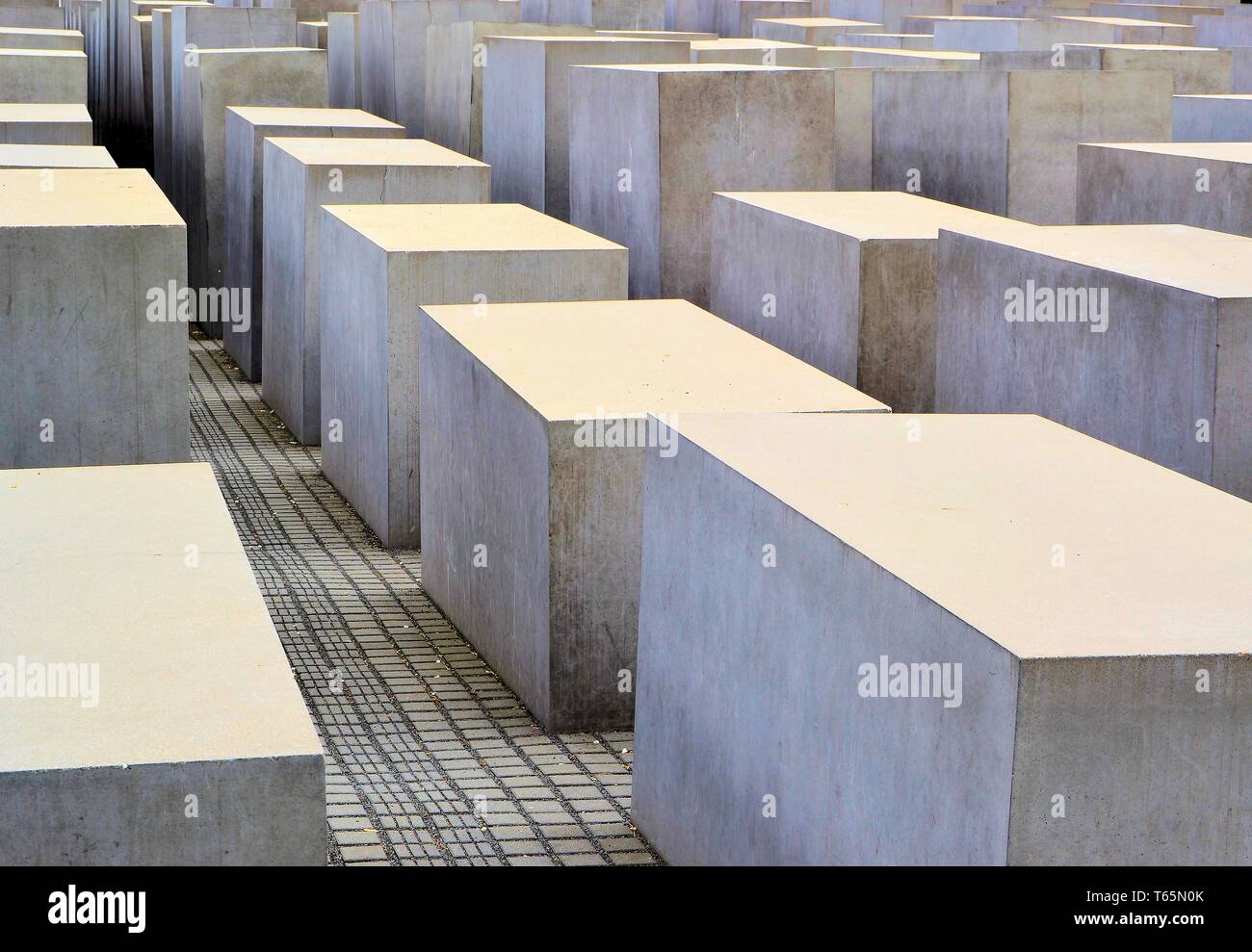 Holocaust Memorial in Berlin in memory of the murd Stock Photo