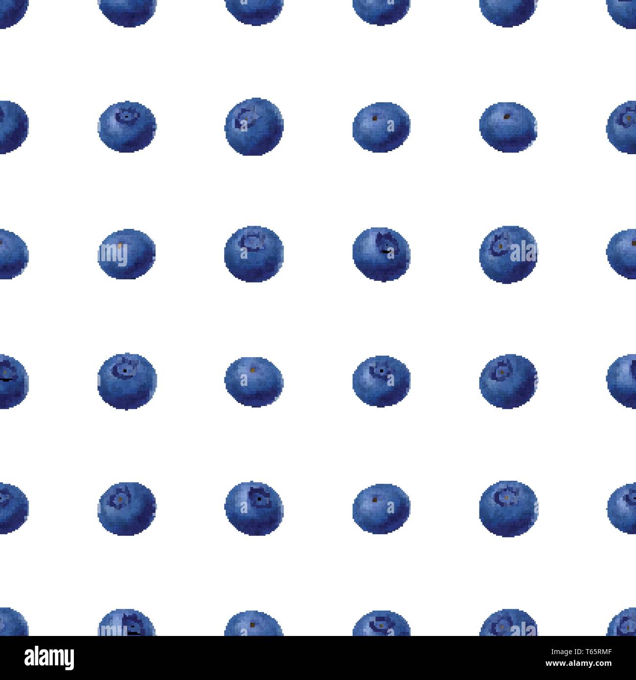 Seamless blueberries Pattern. 3d realistic vector berries Stock Vector