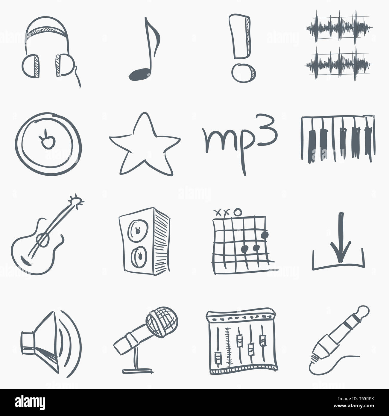 Sketch Icon Set Stock Photo - Alamy