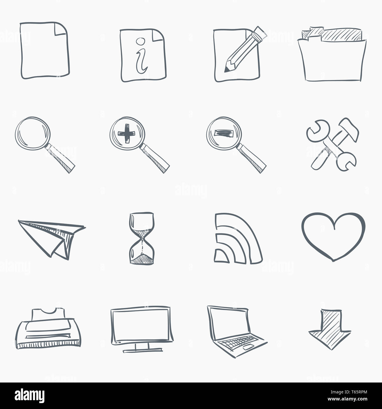 Sketch Icon Set Stock Photo - Alamy