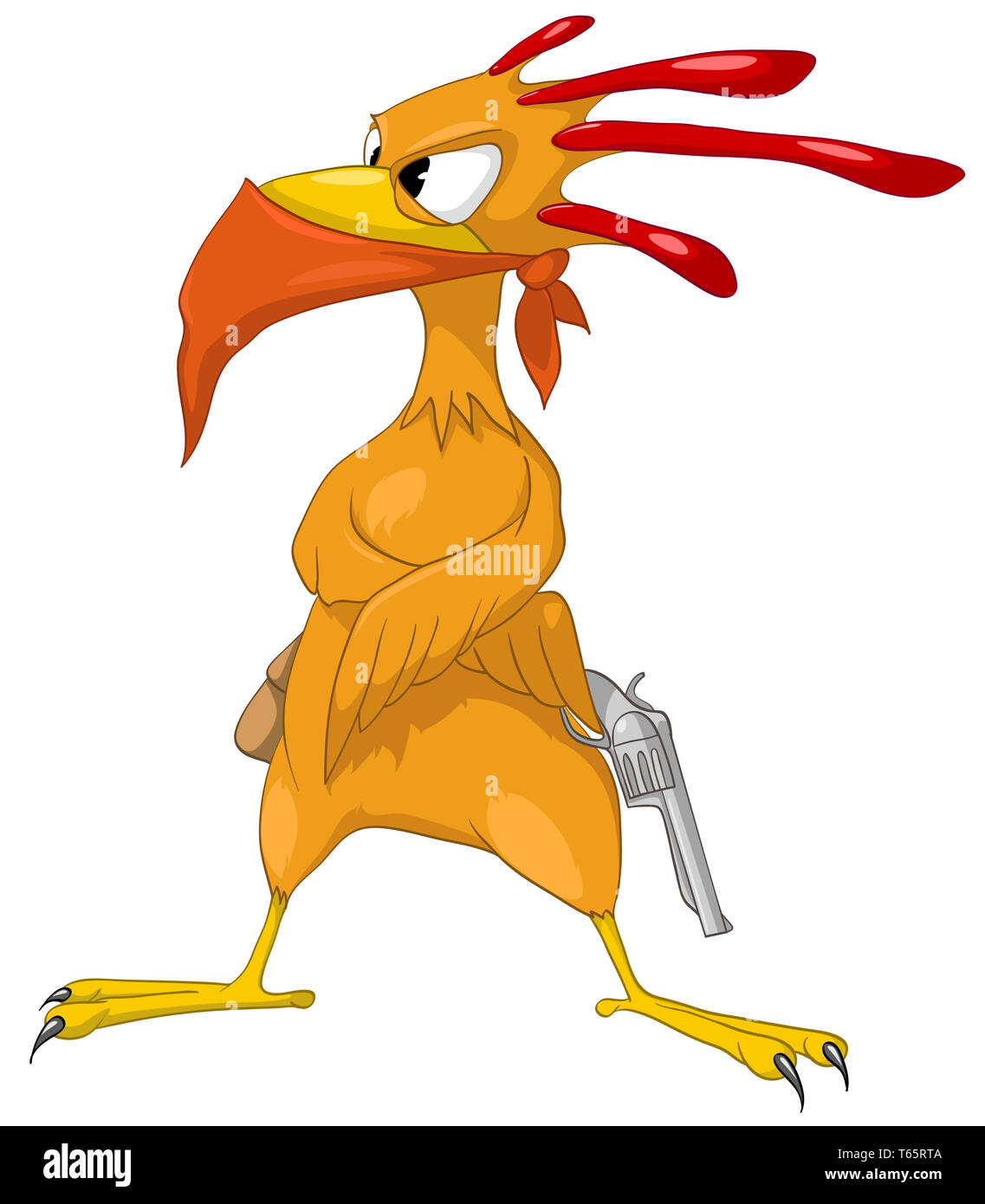 Cartoon Character Bird Gangster Stock Photo