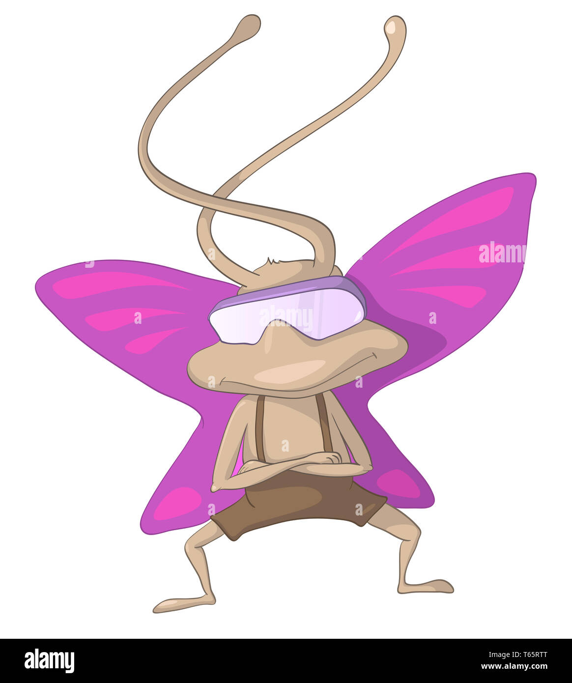 Cartoon Character Artful Pilot Butterfly Stock Photo